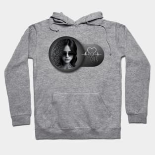 Lost on U Sad girl Black and Grey Hoodie